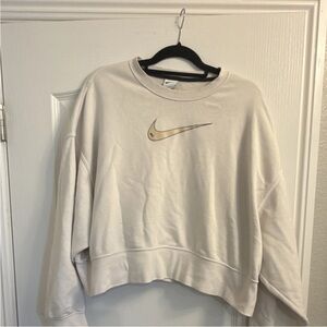 Nike Women's Beige Cropped Sweatshirt